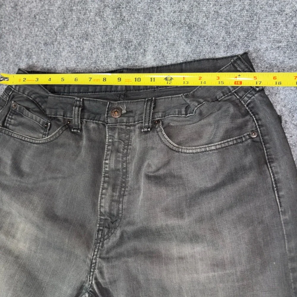 Levis 505 Mens Jeans W36 L30 Black Straight Leg Regular Fit Denim Pants